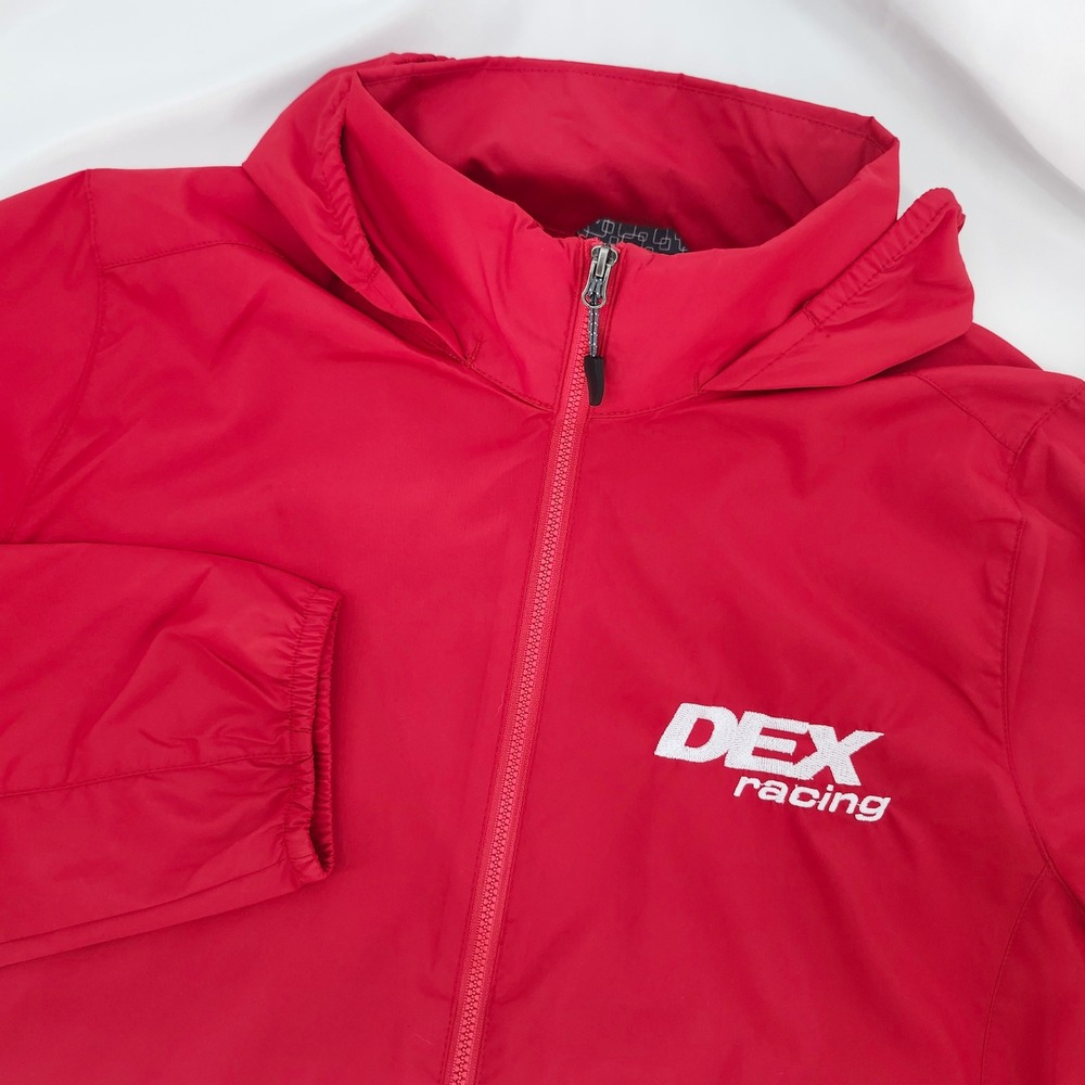Trimark Womens Red DEX‎ Racing Windbreaker Jacket Size L Full Zip Lightweight